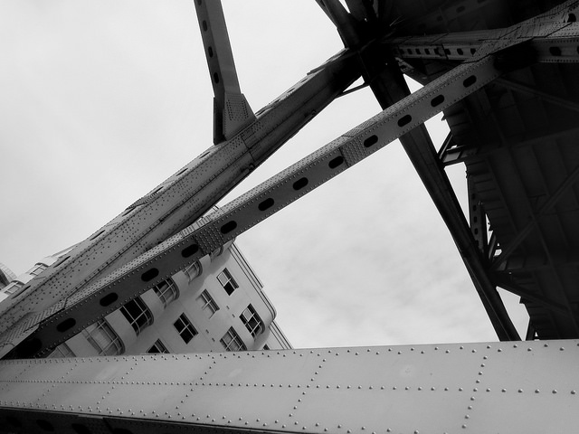 Abstract bridge and building photo by Sherrie Thai of Shaireproductions