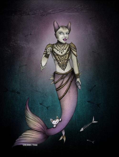 mercat mermaid art by sherrie thai of shaire productions