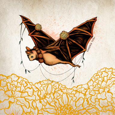 halloween painted bat