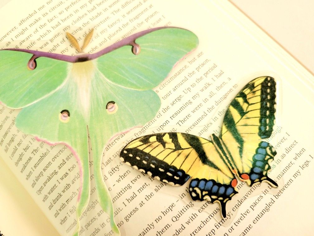 paper butterfly bookmark, art by Sherrie Thai of Shaireproductions.com