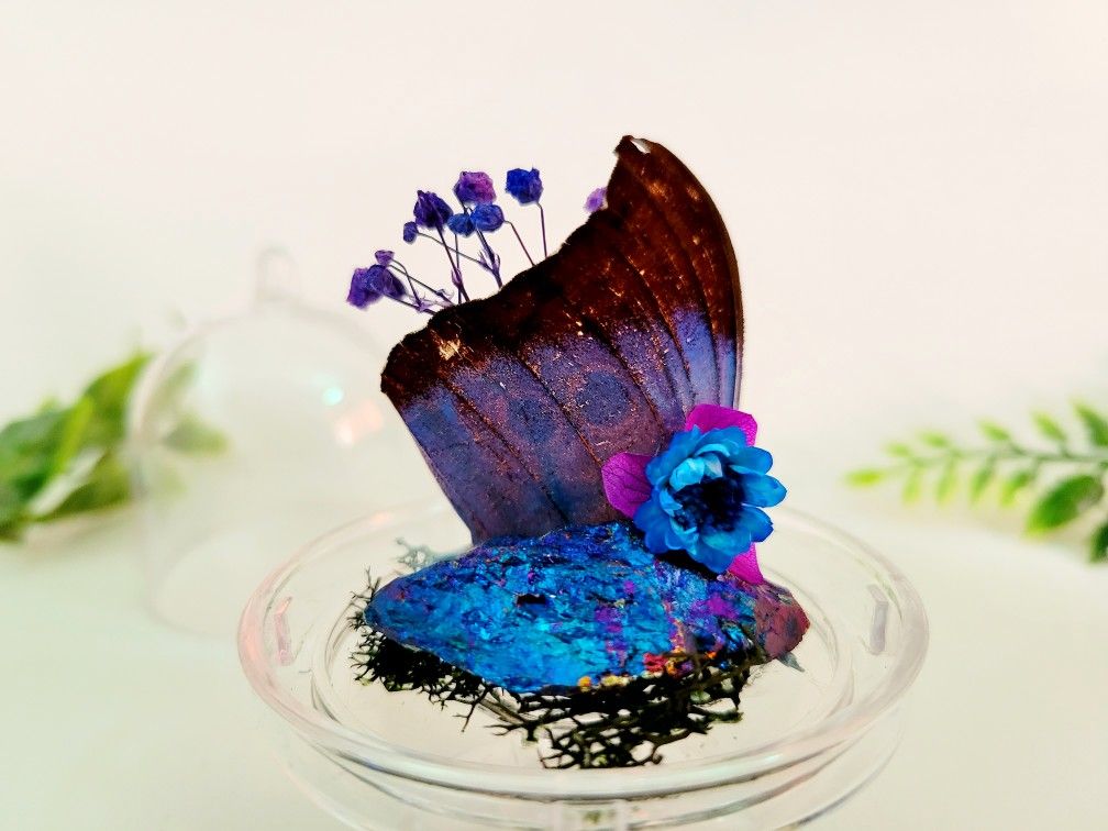blue butterfly crystal decor, art by Sherrie Thai of Shaireproductions.com