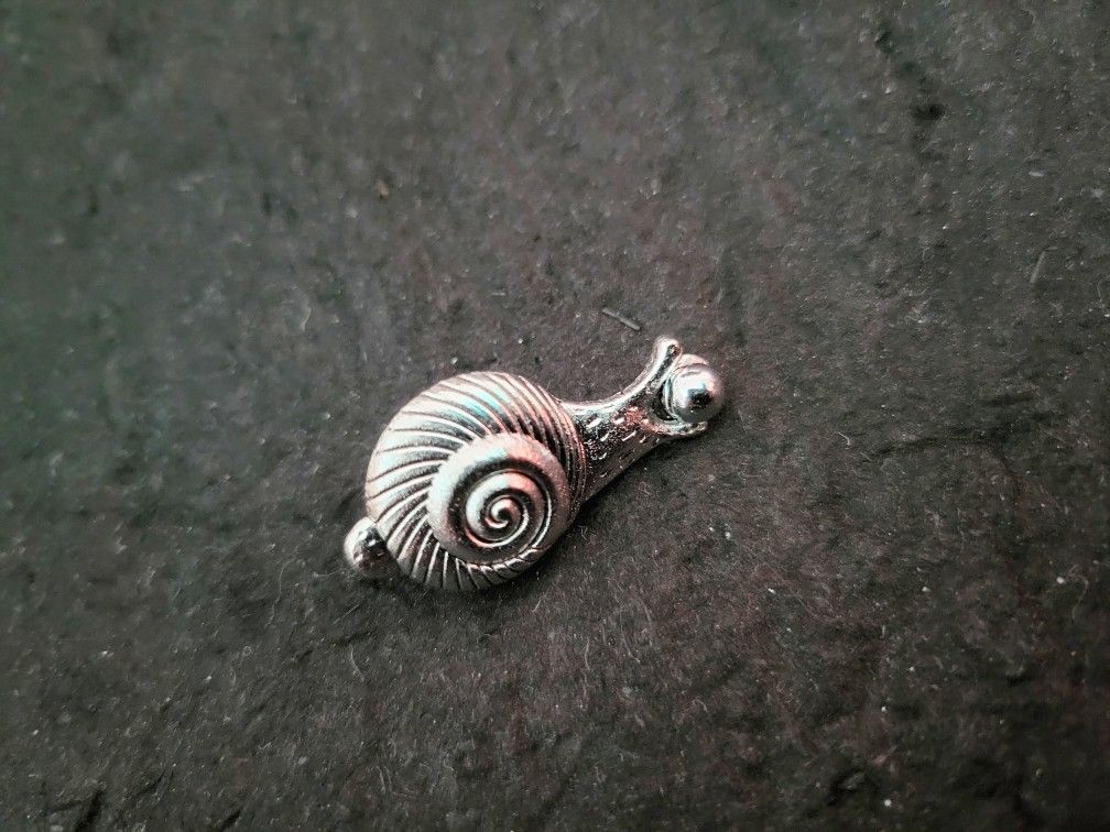 snail pin 1, art by Sherrie Thai of Shaireproductions.com