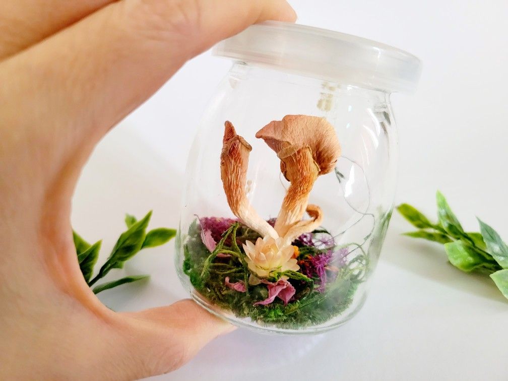 pink mushroom jar 2, art by Sherrie Thai of Shaireproductions.com
