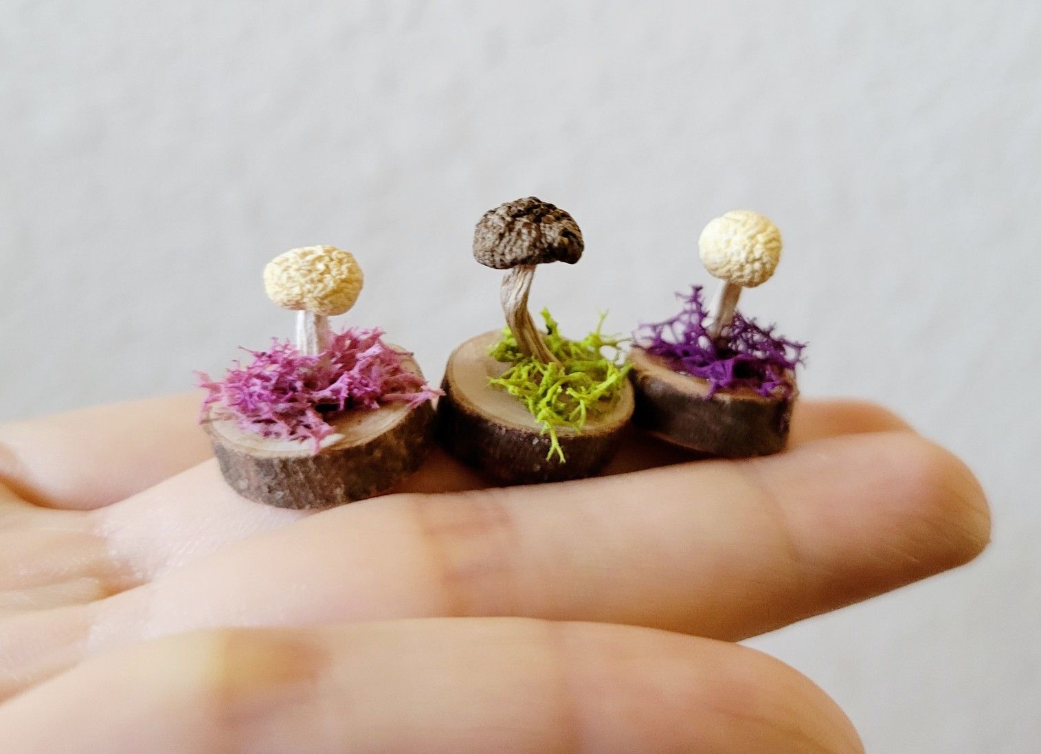 mini mushroom decor, art by Sherrie Thai of Shaireproductions.com