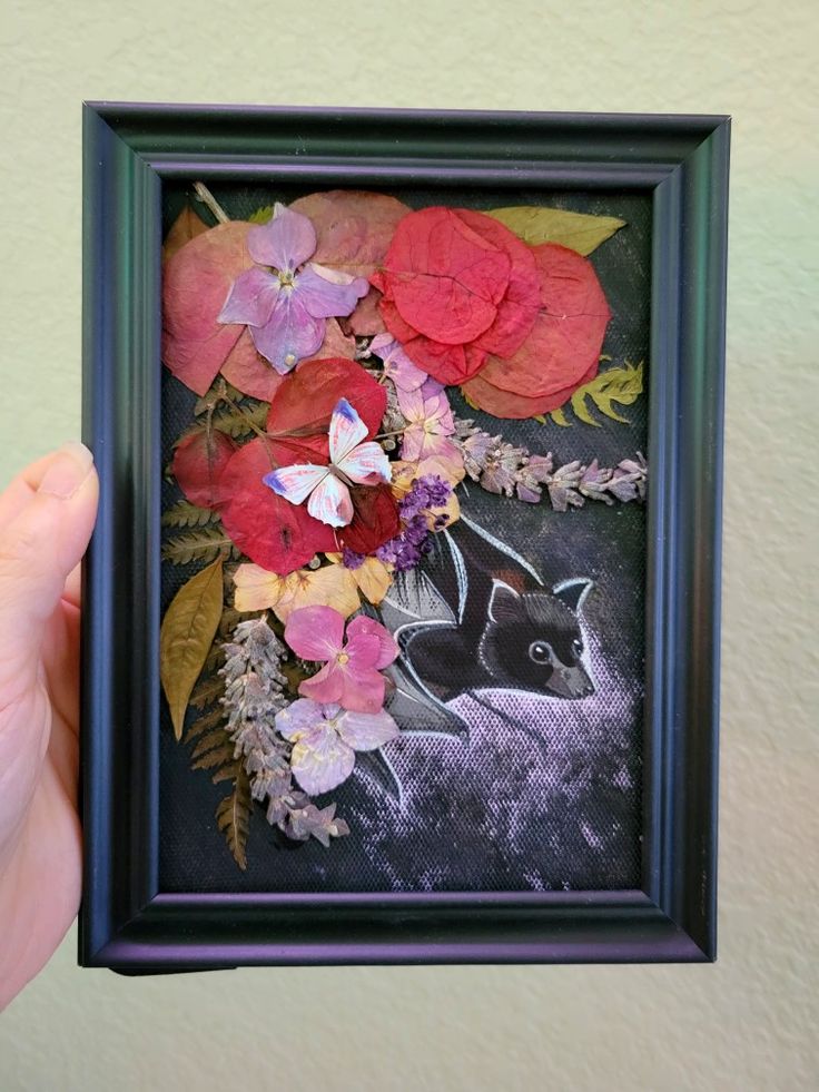 botanical bat art, collage by Sherrie Thai of Shaireproductions.com