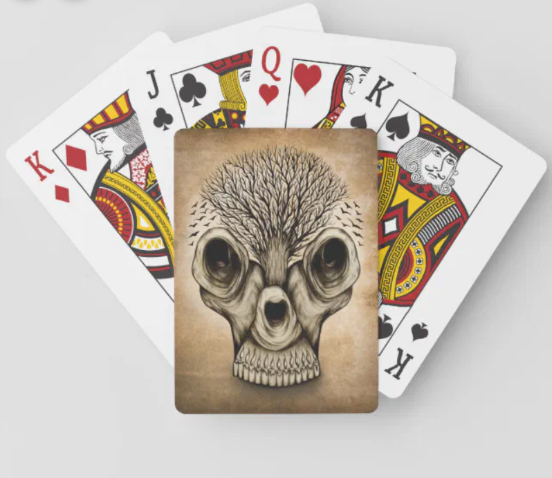 skull illusion playing cards, art by Sherrie Thai of Shaireproductions.com