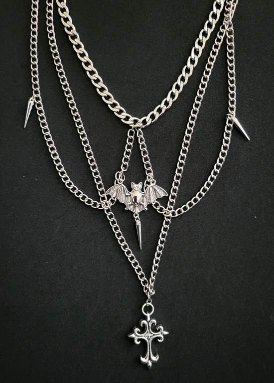 layered bat necklace, art by sherrie thai of shaireproductions